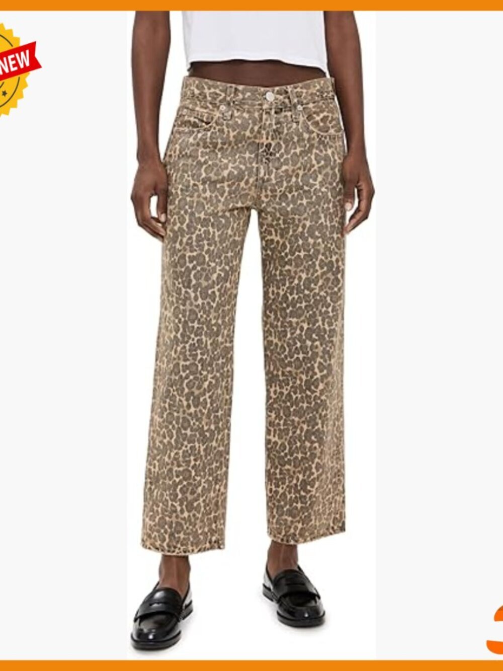 Mid-Rise Wide Leg Ankle Jeans, Non-Stretch Denim, Runs Large